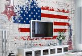 Car Wall Murals Uk Custom 3d Wallpaper Non Woven Mural American Flag Retro Car