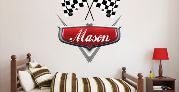 Cars themed Wall Murals Personalized Boys Race Car Name Decal