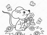 Cartoon butterflies Coloring Pages Coloring Page Outline Cartoon Little Mouse with Strawberries In