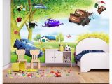 Cartoon Murals On the Wall Custom 3d Silk Mural Wallpaper Big Tree Scenery Fresh Children S Room Cartoon Background Mural Wall Sticker Papel De Parede Designer Wallpaper