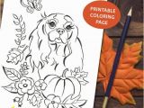 Cavalier King Charles Spaniel Coloring Page Printable Coloring Page Cavalier King Charles Spaniel Autumn Season Pumpkin Diy Dog Art Coloring Page Digital File Diy Dog Wall Art