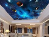 Ceiling Murals Night Sky Universe Space Planet Night Sky Stars Mural for Kids Bedroom