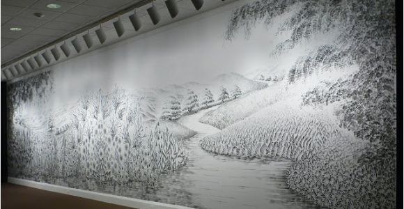 Charcoal Murals A Finger Painted Mural Made with Charcoal Dust