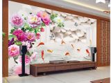 Cheap Wall Murals for Sale 3d Wallpaper Mural Decor Backdrop the Peony Nine Fish Figure 3
