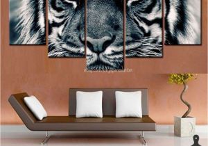 Cheetah Print Wall Murals 5 Piece Home Decor Canvas Print Painting Wild Animal Wall Art Tiger