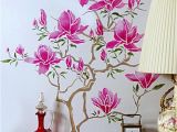 Cherry Blossom Wall Mural Stencil Beautiful Elegant Magnolia Flowers and Tree theme Pack