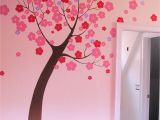 Cherry Blossom Wall Mural Stencil Hand Painted Stylized Tree Mural In Children S Room by Renee
