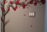 Cherry Blossom Wall Mural Stencil Red Cherry Blossom Tree Bathroom Mural