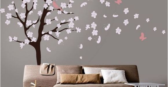 Cherry Blossom Wall Mural Stencil Tree Wall Decal White Cherry Blossom Wall Decal Cherry