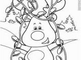 Christmas Reindeer Coloring Pages Reindeer Lights and Be Used as A Fastner Page with Snaps or