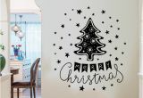 Christmas Wall Murals Uk Christmas Tree Wall Stickers Merry Christmas Wallpaper Cartoon Stars Wall Decals Waterproof Can Removable Self Adhesive Home Decor wholesale Wall