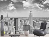 City Wall Murals Black and White Papel Murals Wall Paper Black&white New York City Scenery 3d Mural Wallpaper for Living Room Background 3d Wall Mural Flower Wallpapers Flowers