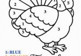 Color by Number Thanksgiving Coloring Pages Color by Number Thanksgiving Turkey