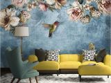 Color by Number Wall Mural European Style Bold Blossoms Birds Wallpaper Mural