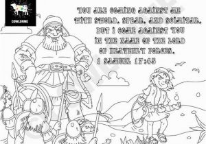 Coloring Pages David and Goliath Printable Kids Sunday School David and Goliath Coloring Page Bible Coloring Kids 1 Samuel 17 45 Verse Coloring Page Printable Coloring Page Pdf