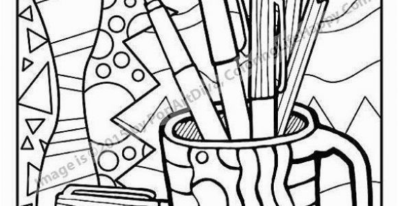 Coloring Pages for Gel Pens A Cup Full Coloring" Featuring the Colored Oencils