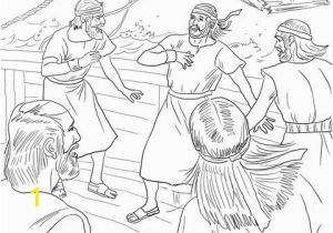 Coloring Pages for Jonah and the Whale Jonah On Boat During the Storm Coloring Page