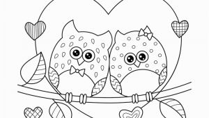Coloring Pages for Kids/printables Valentine S Day Owls In Love with Hearts Coloring Page • Free Printable