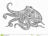 Coloring Pages for Ocean Animals Octopus Coloring Book for Adults Vector Stock Vector