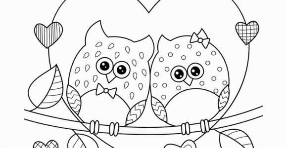 Coloring Pages for Valentines Cards Ausmalbilder Eulen In Liebe Mit Herzen • Kostenloses Ebook