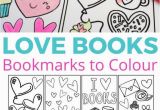 Coloring Pages for Valentines Cards Love Books Free Colouring Bookmarks