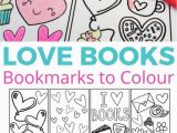 Coloring Pages for Valentines Cards Love Books Free Colouring Bookmarks