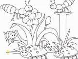 Coloring Pages Of Cartoon Flowers Spring Bugs Coloring Pages