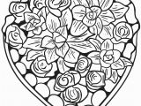 Coloring Pages Of Hearts and Flowers Heart Made Of Flowers Coloring Page