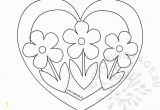 Coloring Pages Of Hearts and Flowers Heart with Three Flowers Coloring Page – Coloring Page