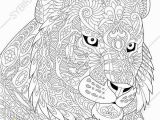 Coloring Pages Of Tiger Cubs Lion Coloring Pages for Adults Adult Coloring Page Tiger Zentangle