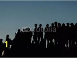 Concert Crowd Wall Mural Stage Lights Concert Scene with Crowd In foreground Stage