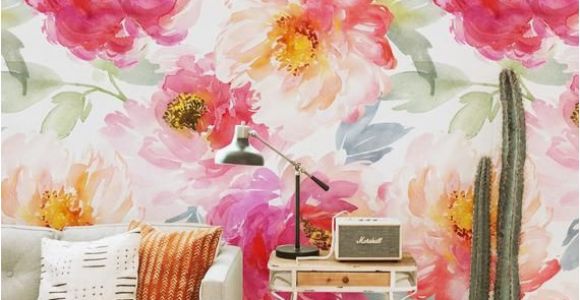 Contemporary Wall Decals Murals Boho Wallpaper Boho Flowers Peony Wallpaper Peonies Wall