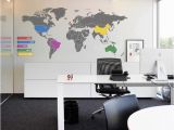 Corporate Office Wall Murals World Map Infographic Wall Sticker