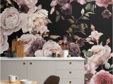 Create Wall Mural From Photo Purple and Pink Dark Floral Wallpaper Mural