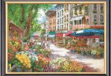 Cross Stitch Wall Mural Paris Flower Market Counted Cross Stitch Pattern Pdf