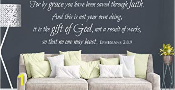 Custom Wall Mural Stickers Amazon Vinyl Wall Decal Ephesians 2 8 9 for by Grace