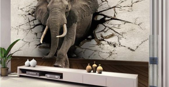 Custom Wall Murals Uk Custom 3d Elephant Wall Mural Personalized Giant Wallpaper