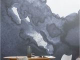 Dark Clouds Wall Mural Blue Waves Wallpaper