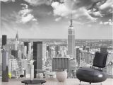 Dark Clouds Wall Mural Papel Murals Wall Paper Black&white New York City Scenery 3d Mural Wallpaper for Living Room Background 3d Wall Mural Flower Wallpapers Flowers