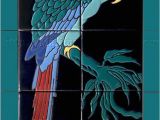 Decorative Wall Tiles Murals Decorative Tile Mural Single Green Parrot Catalina Style