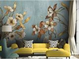 Designer Murals for Walls Vintage Floral Wallpaper Retro Flower Wall Mural Watercolor Painting