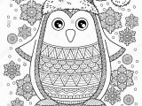 Detailed Christmas Coloring Pages for Adults Merry Christmas Jolly Penguin the Detailed Coloring