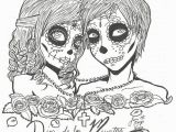 Dia De Los Muertos Couple Coloring Pages Print Skull Sugar Couples Love Coloring Pages