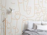 Digital Printing Wall Murals Nude Line Drawing Face Wallpaper Mural