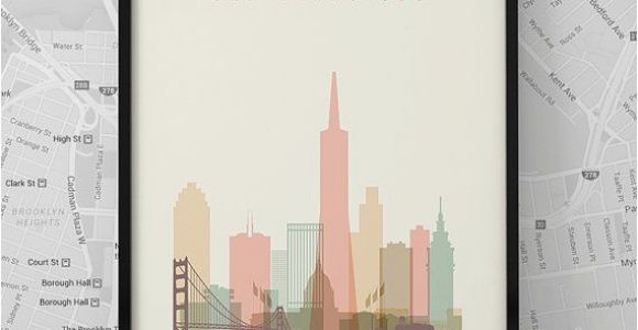 Digitally Printed Wall Murals San Francisco Print Printable Poster Wall Art Travel City