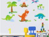 Dinosaur Wall Mural Stencils Lovely Dinosaur Paradise Wall Art Decal Sticker Decor for Kid S Nursery Room Home Decorative Murals Posters Wallpaper Stickers