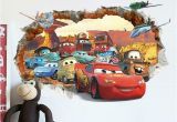 Disney Cars 2 Wall Mural Pixar Cars 2 3 Sticker Lightning Mcqueen Mater Pvc