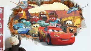 Disney Cars 2 Wall Mural Pixar Cars 2 3 Sticker Lightning Mcqueen Mater Pvc