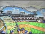 Dodger Stadium Wall Mural Hand Painted Wall Mural Ebbets Baseball Field by Muralist Bonnie