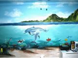 Dolphin Paradise Wall Mural Half Land Half Underwater Amazing